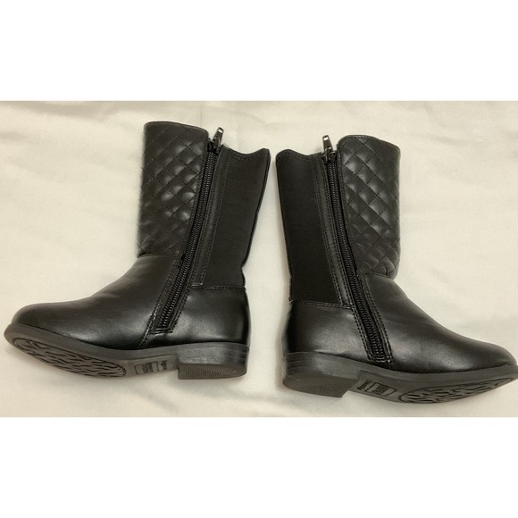 Michael Kors Orchid Black Boots – MK Logo Zip Closure Size US 7 Toddler/Kid - Picture 4 of 10